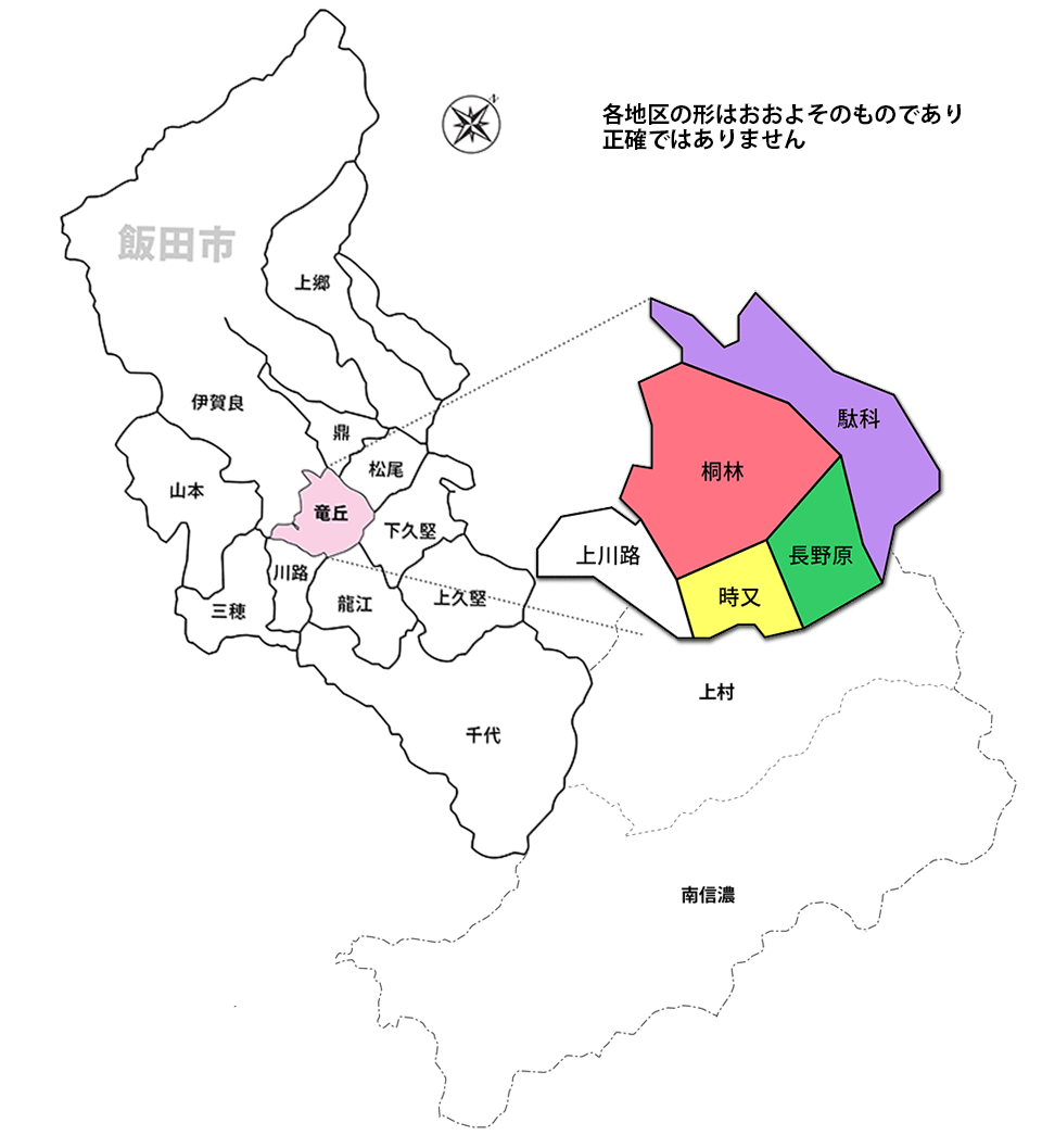竜丘地区の位置